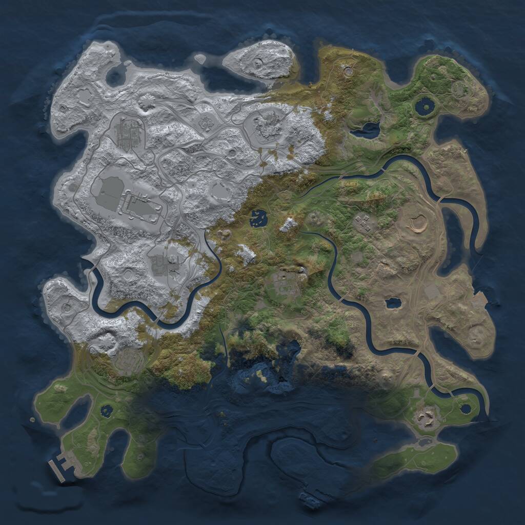 Rust Map: Procedural Map, Size: 4250, Seed: 75466529, 16 Monuments