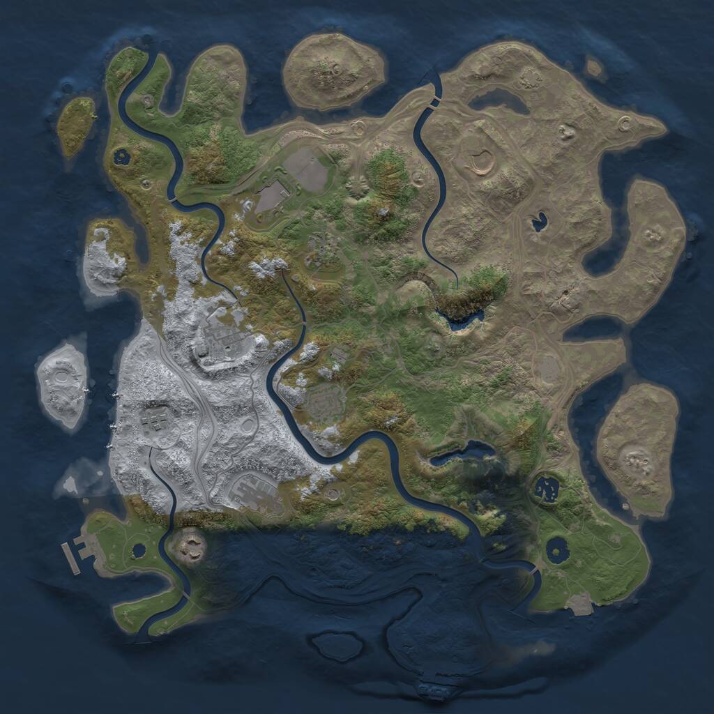 Rust Map: Procedural Map, Size: 4250, Seed: 608320, 14 Monuments