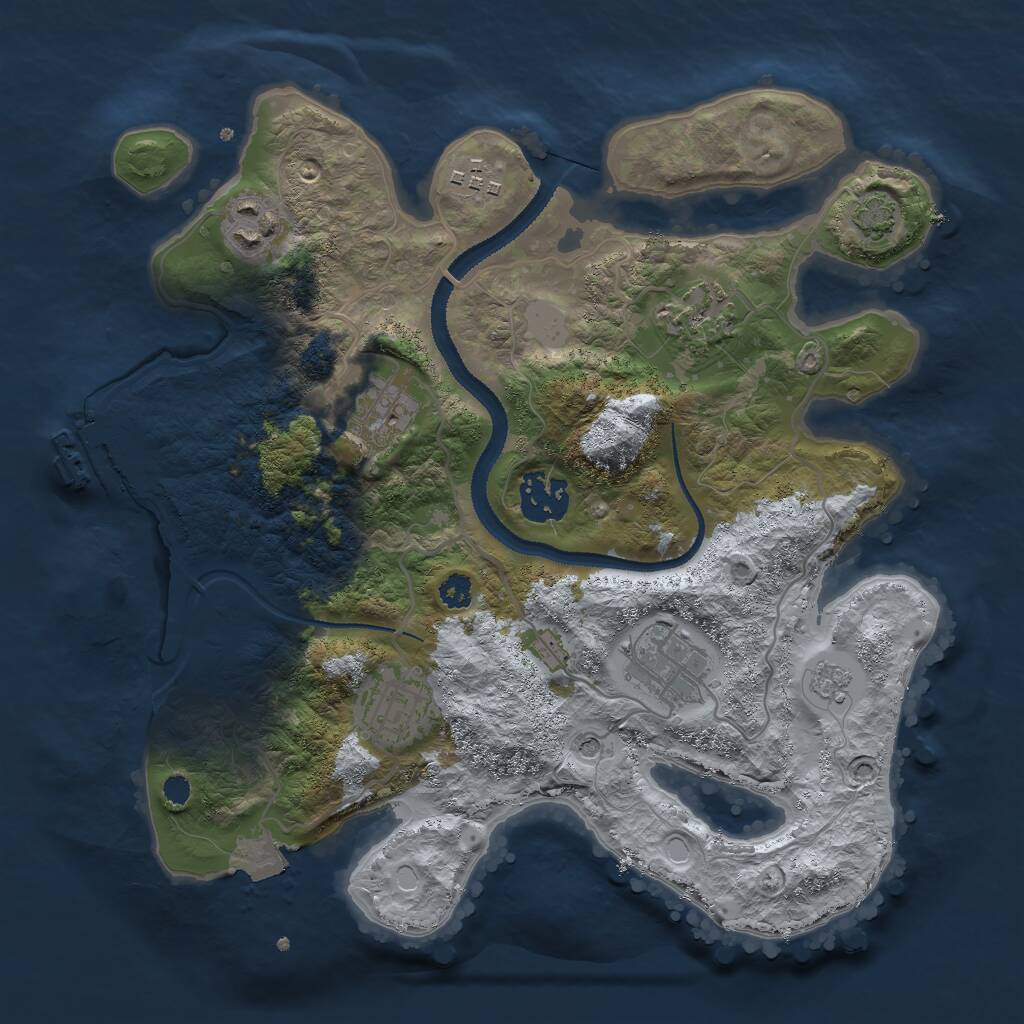 Rust Map: Procedural Map, Size: 3000, Seed: 96285285, 12 Monuments