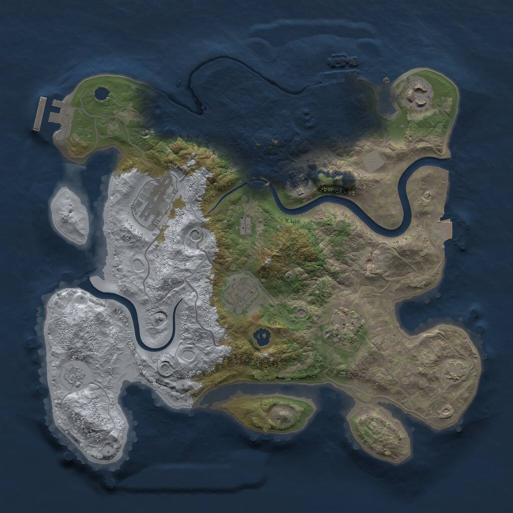 Rust Map: Procedural Map, Size: 3000, Seed: 226015319, 11 Monuments