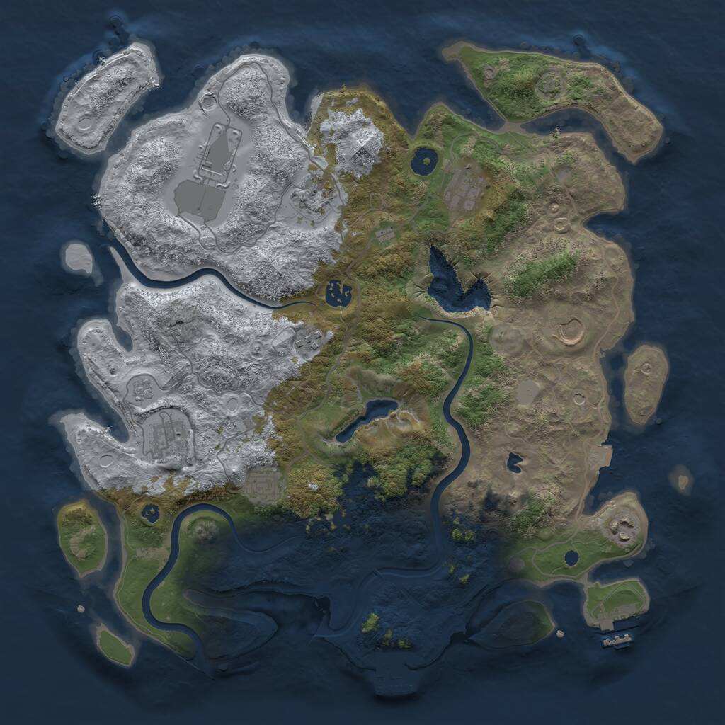 Rust Map: Procedural Map, Size: 4000, Seed: 55631564, 15 Monuments