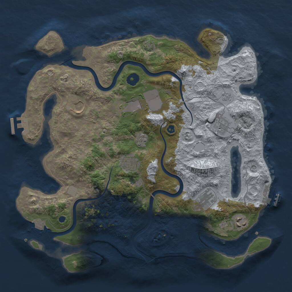 Rust Map: Procedural Map, Size: 3600, Seed: 1448815538, 13 Monuments