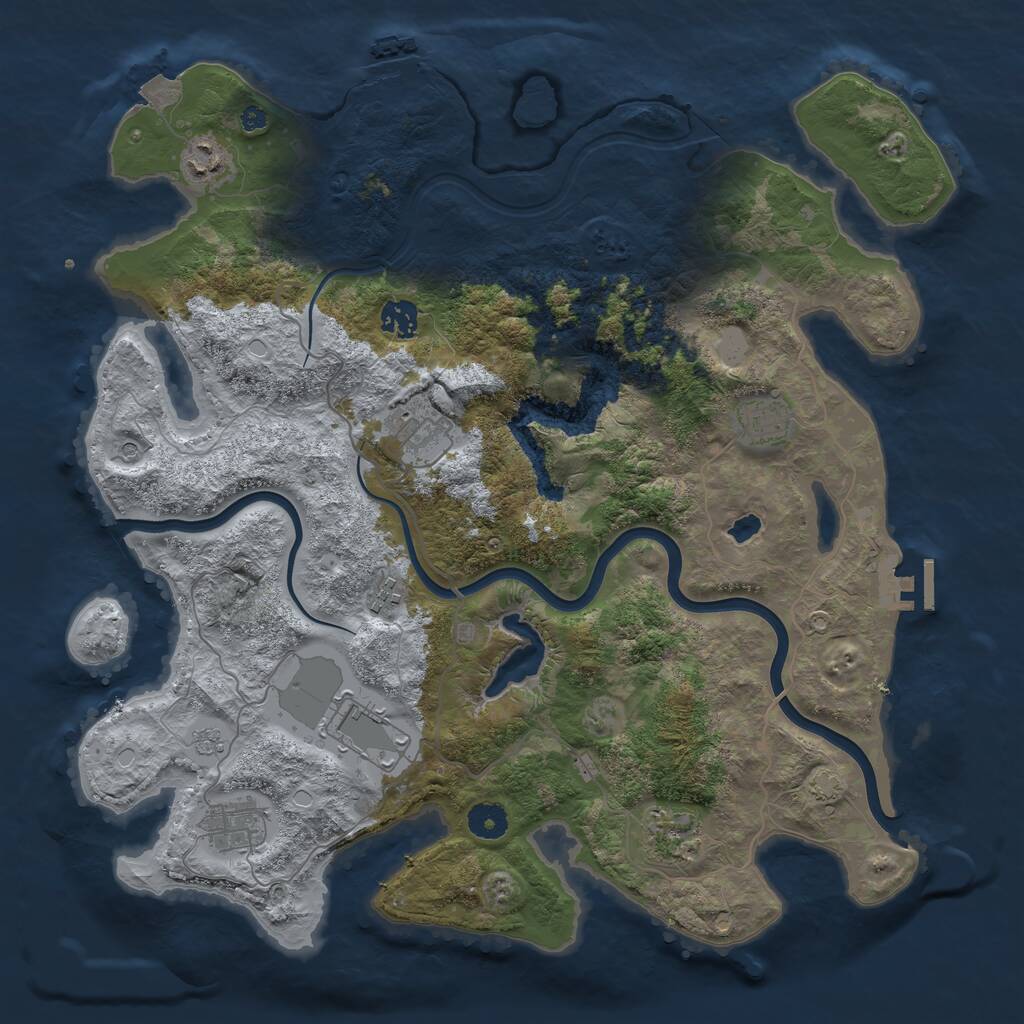 Rust Map: Procedural Map, Size: 4000, Seed: 9653, 14 Monuments