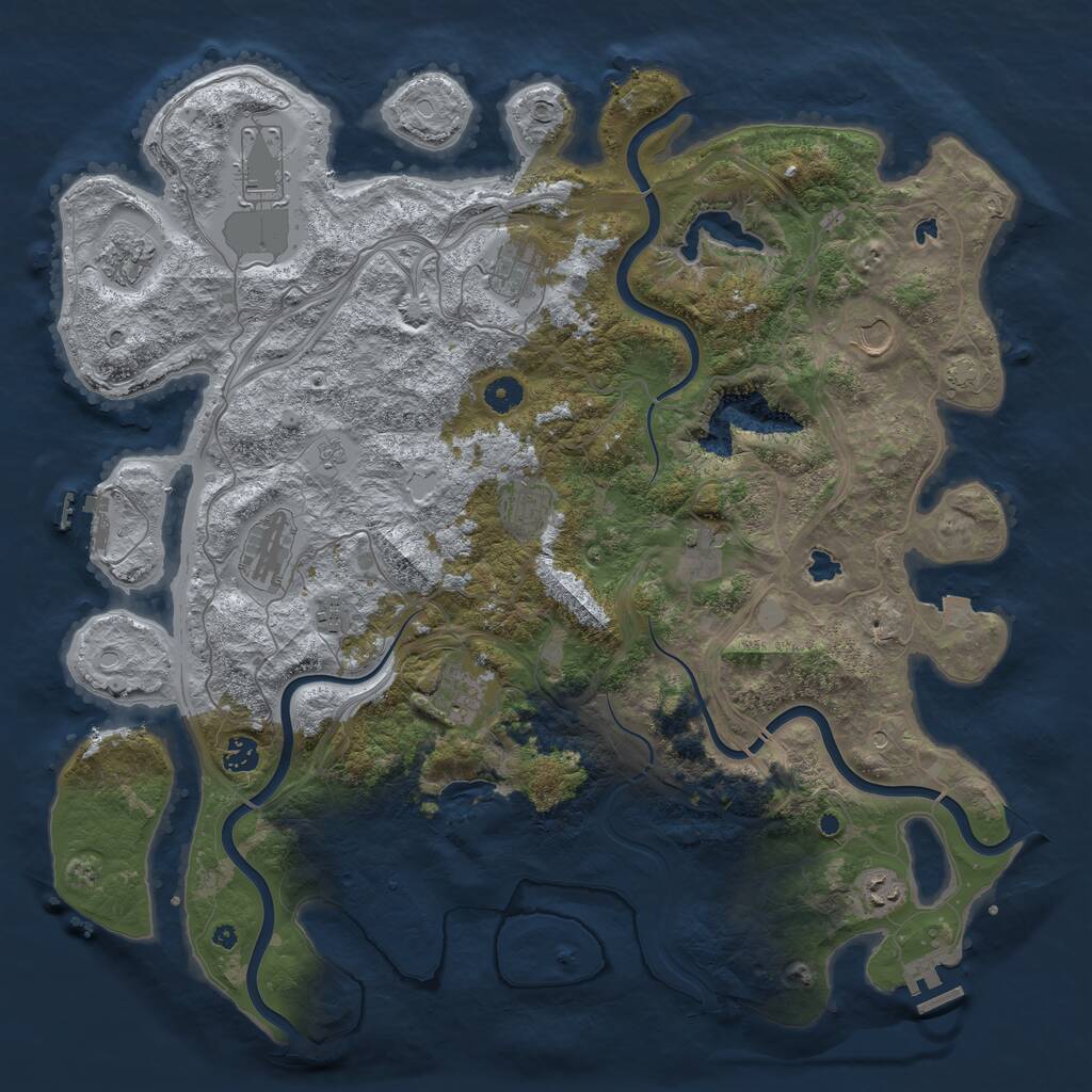 Rust Map: Procedural Map, Size: 4500, Seed: 729085911, 17 Monuments