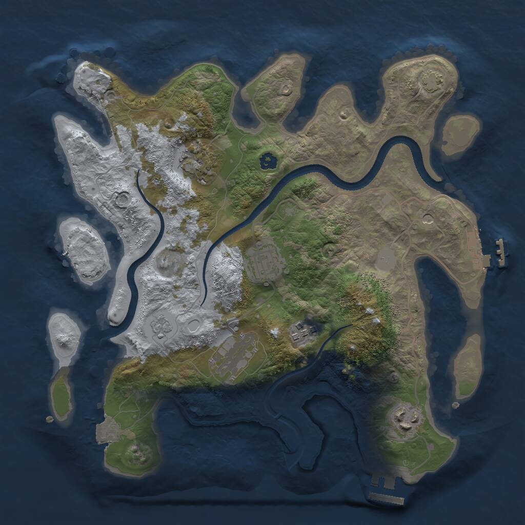 Rust Map: Procedural Map, Size: 3000, Seed: 16183, 11 Monuments
