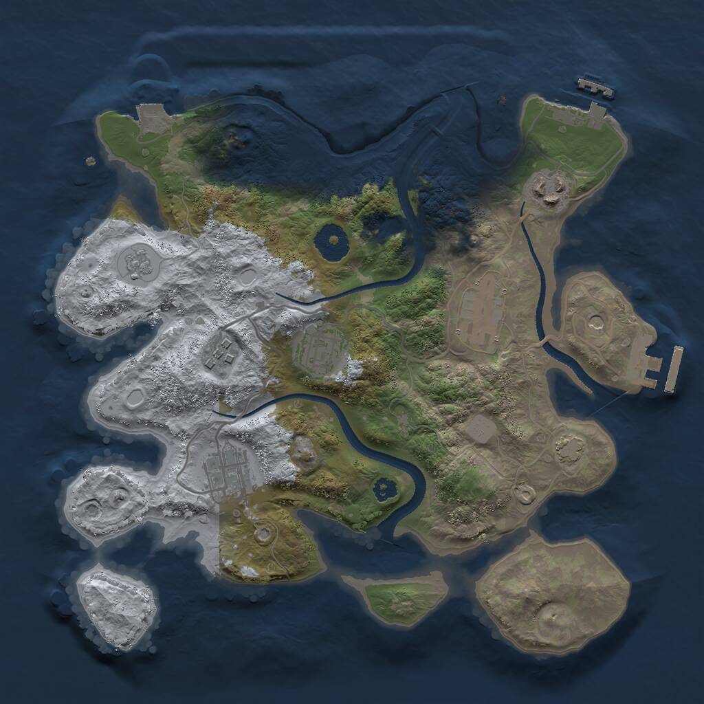 Rust Map: Procedural Map, Size: 3000, Seed: 125322, 11 Monuments