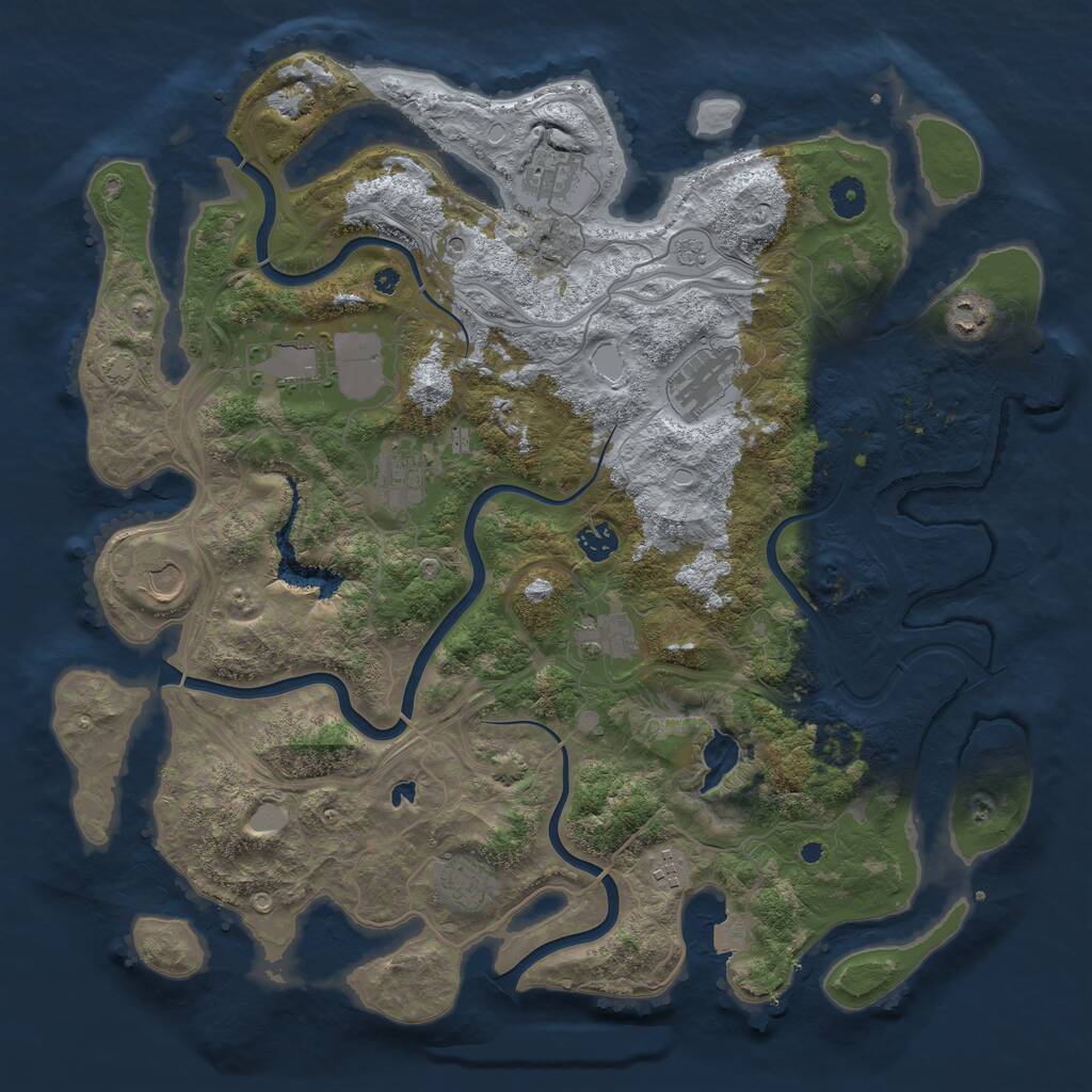 Rust Map: Procedural Map, Size: 4250, Seed: 1361210169, 15 Monuments