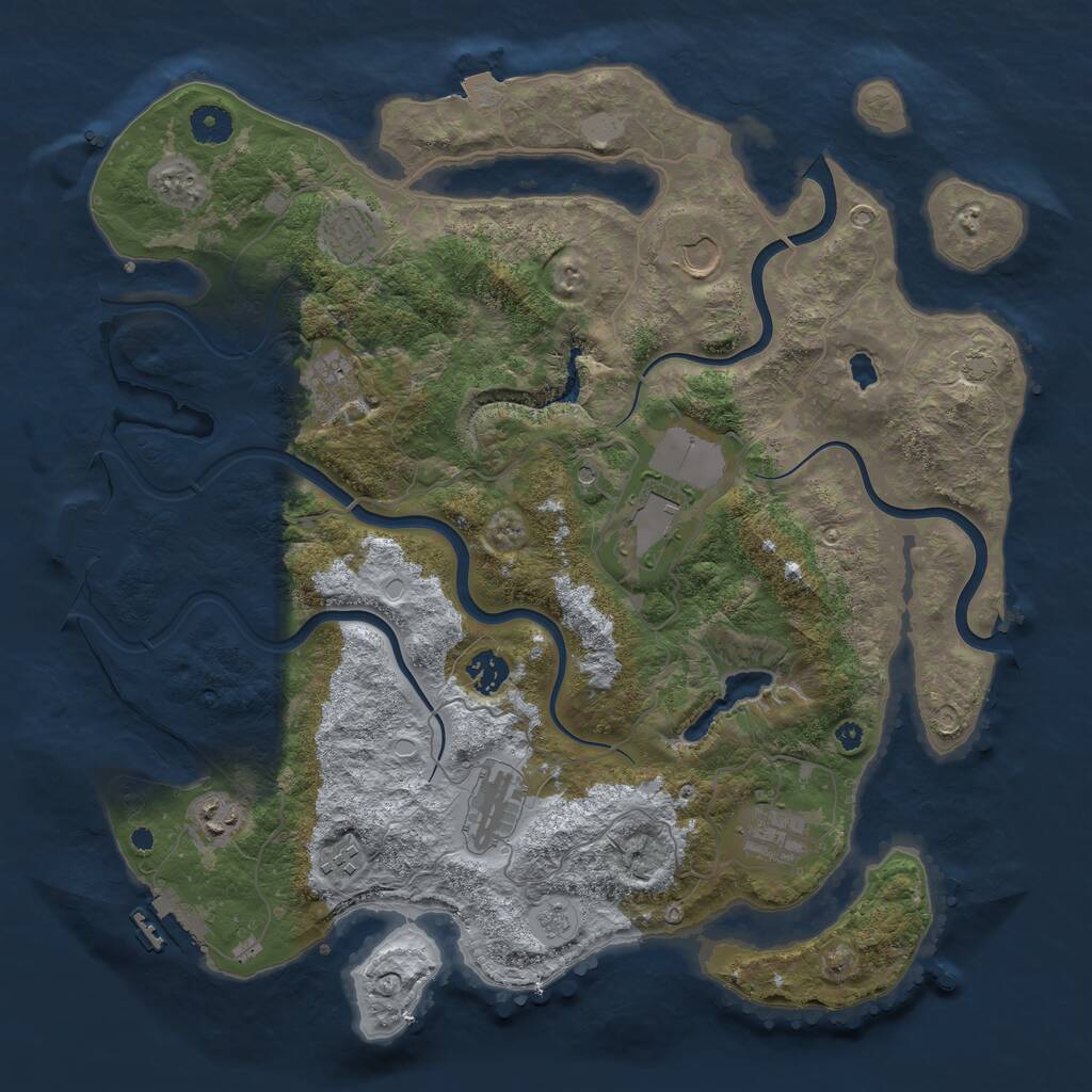 Rust Map: Procedural Map, Size: 4000, Seed: 8765432, 15 Monuments