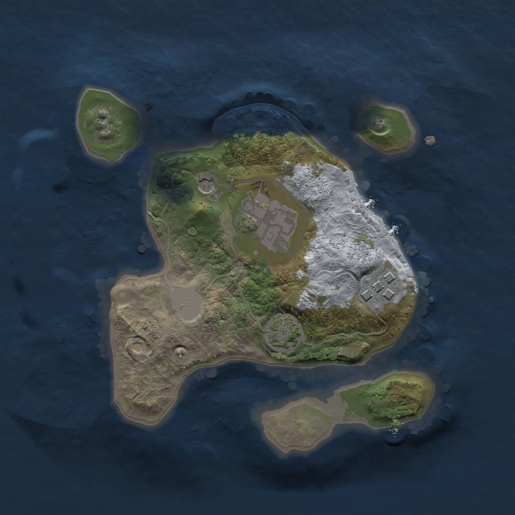 Rust Map: Procedural Map, Size: 2000, Seed: 1598438627, 5 Monuments