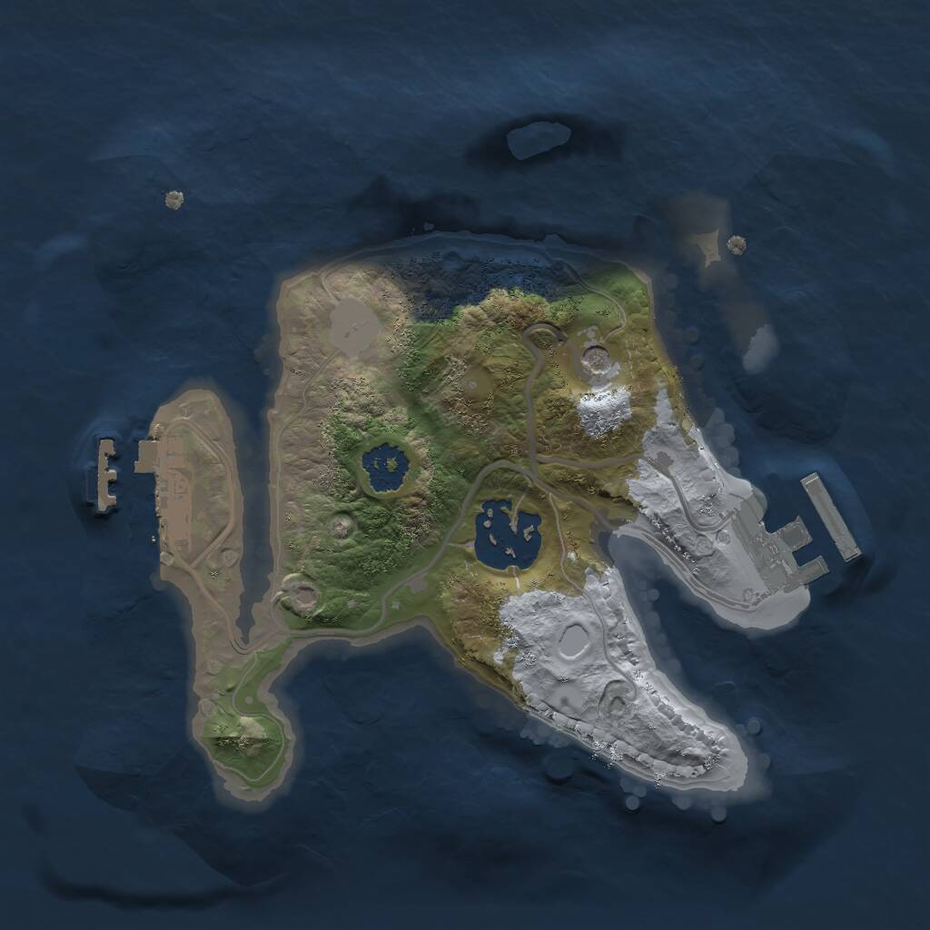 Rust Map: Procedural Map, Size: 2000, Seed: 330229411, 5 Monuments