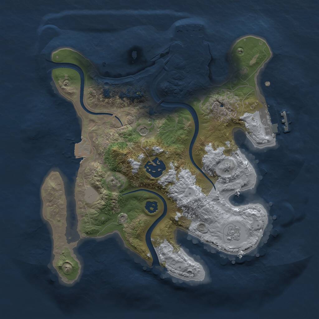 Rust Map: Procedural Map, Size: 2500, Seed: 330229411, 6 Monuments