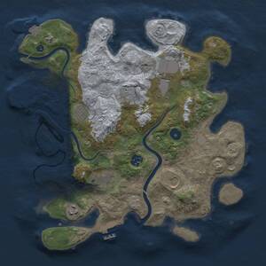 Thumbnail Rust Map: Procedural Map, Size: 3500, Seed: 457162681, 14 Monuments