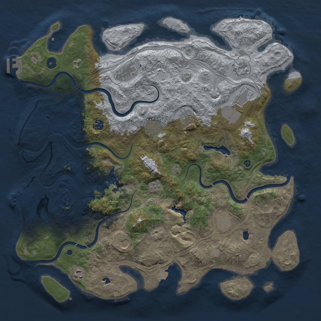 Rust Map: Procedural Map, Size: 4500, Seed: 102819, 16 Monuments
