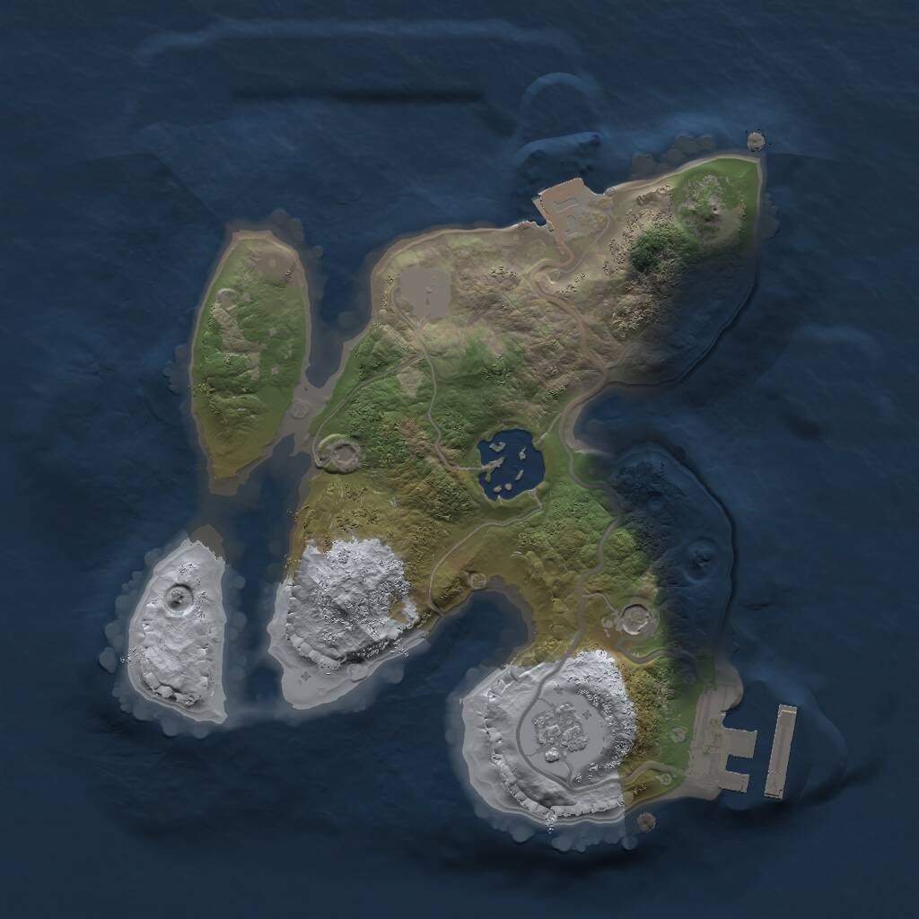 Rust Map: Procedural Map, Size: 2000, Seed: 285185706, 5 Monuments