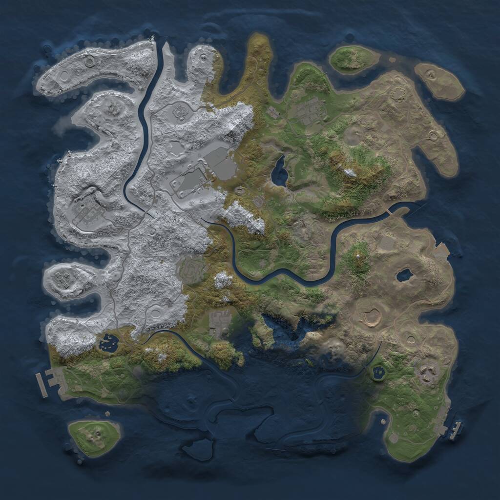 Rust Map: Procedural Map, Size: 4000, Seed: 883394255, 15 Monuments