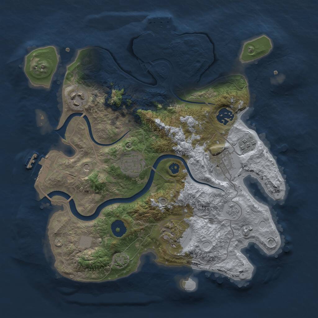 Rust Map: Procedural Map, Size: 3000, Seed: 902192175, 12 Monuments