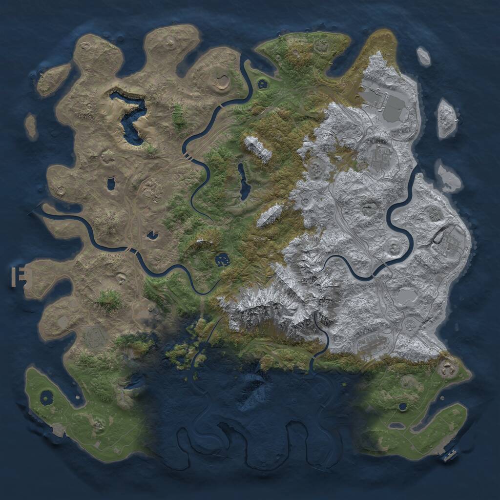 Rust Map: Procedural Map, Size: 5200, Seed: 24669, 17 Monuments