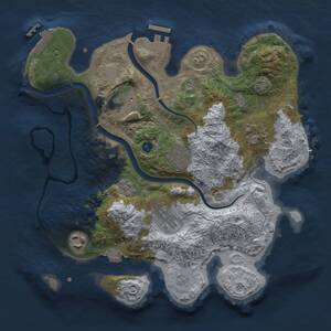 Thumbnail Rust Map: Procedural Map, Size: 3000, Seed: 2712, 12 Monuments