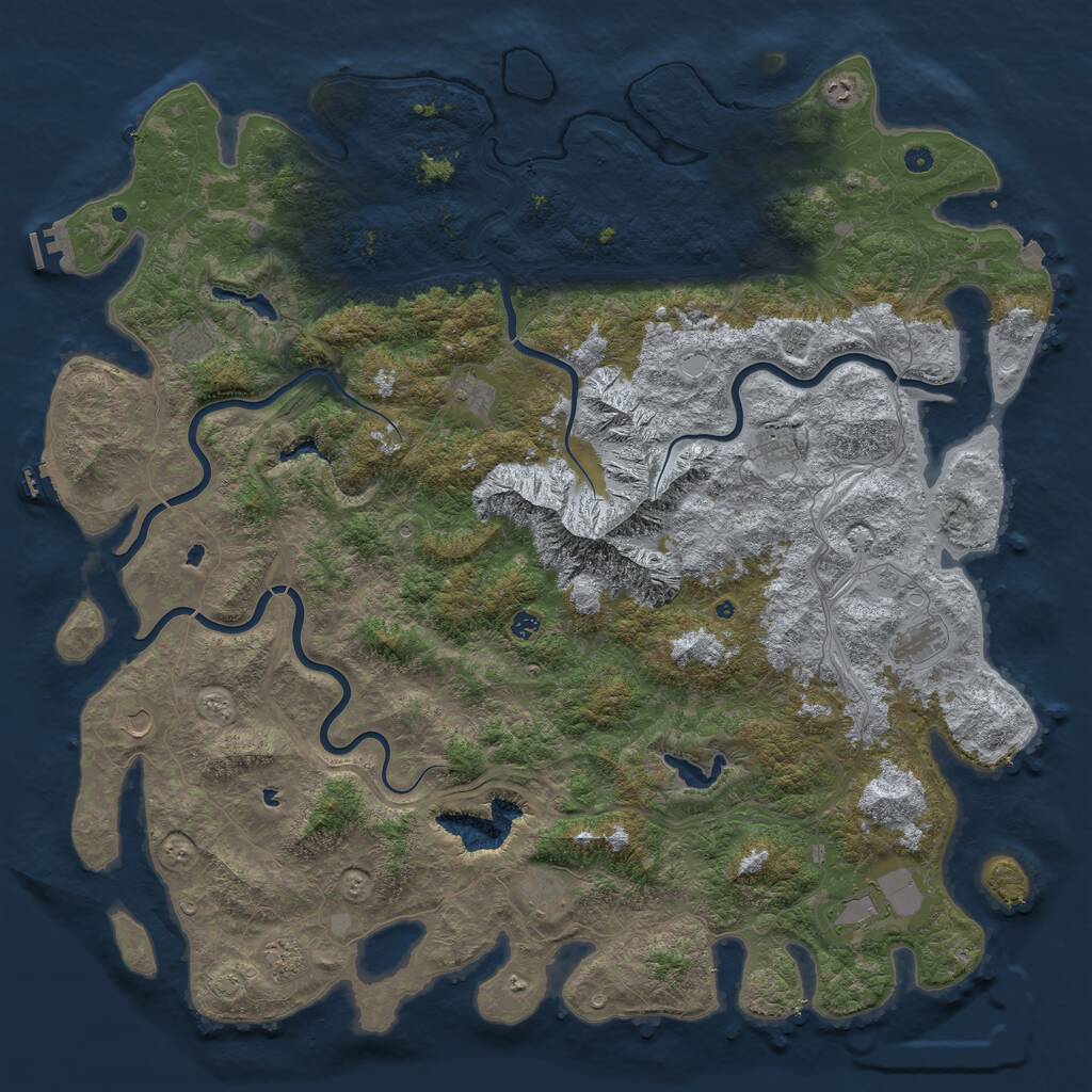 Rust Map: Procedural Map, Size: 6000, Seed: 20250811, 17 Monuments