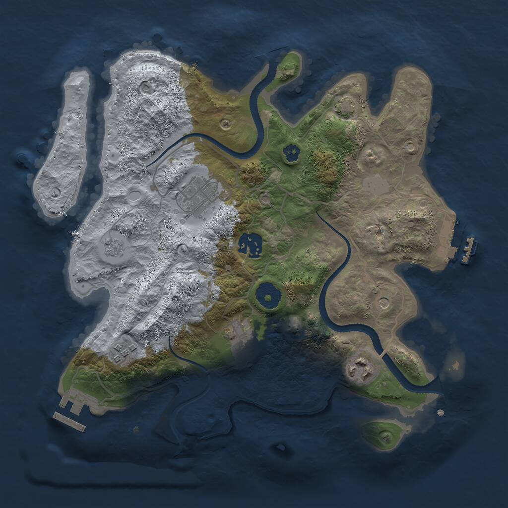 Rust Map: Procedural Map, Size: 3000, Seed: 2947816, 11 Monuments