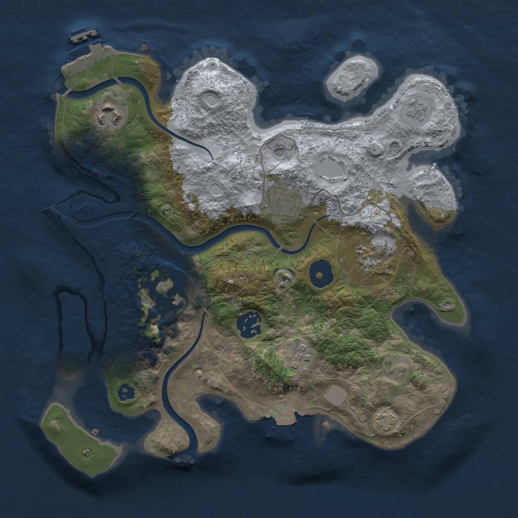 Rust Map: Procedural Map, Size: 3000, Seed: 1851924864, 11 Monuments