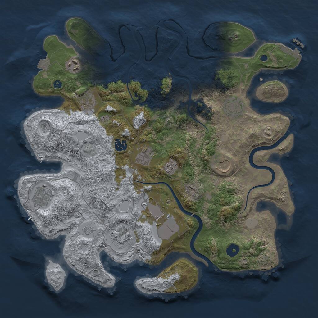 Rust Map: Procedural Map, Size: 3750, Seed: 1528038911, 15 Monuments
