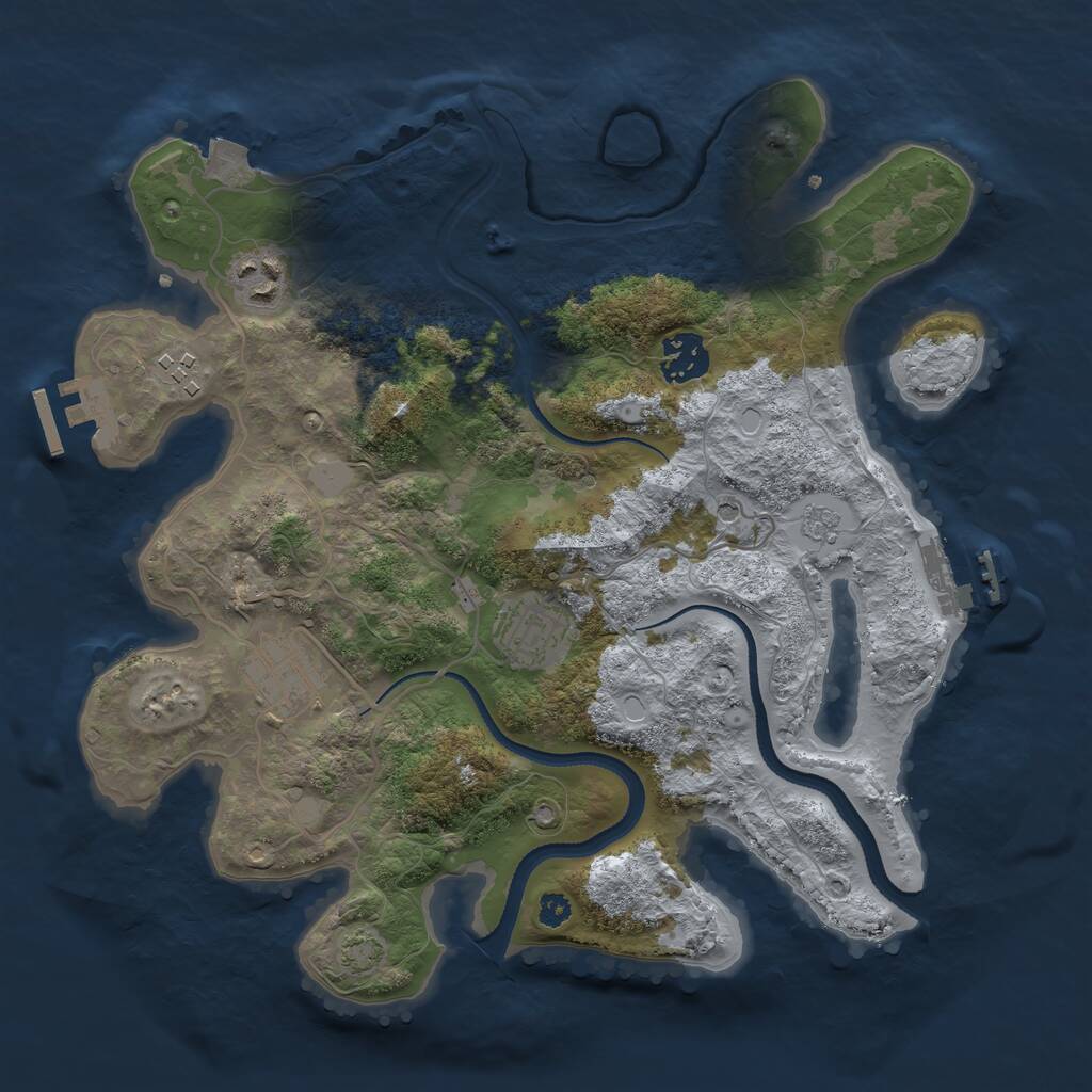 Rust Map: Procedural Map, Size: 3250, Seed: 898922, 11 Monuments