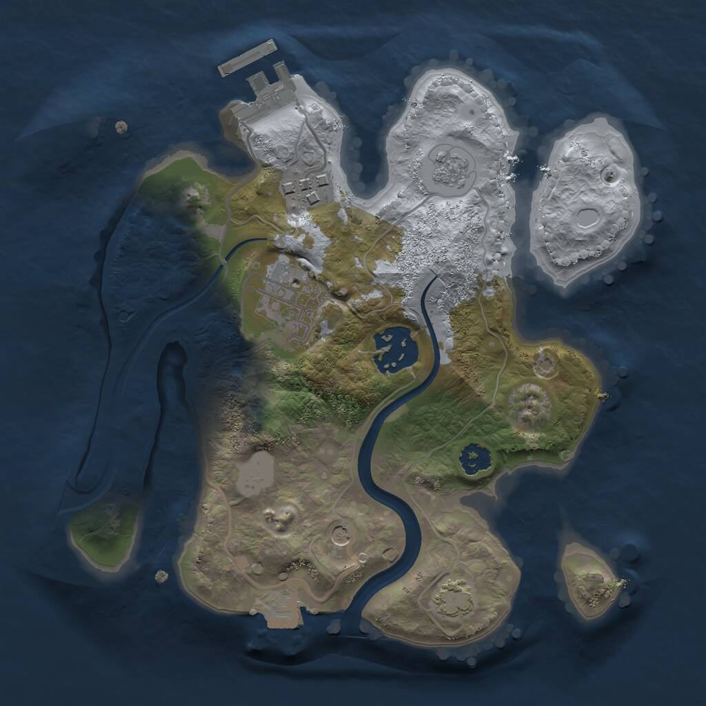 Rust Map: Procedural Map, Size: 2300, Seed: 717858230, 8 Monuments
