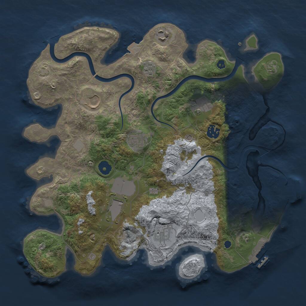 Rust Map: Procedural Map, Size: 3500, Seed: 1750535291, 13 Monuments