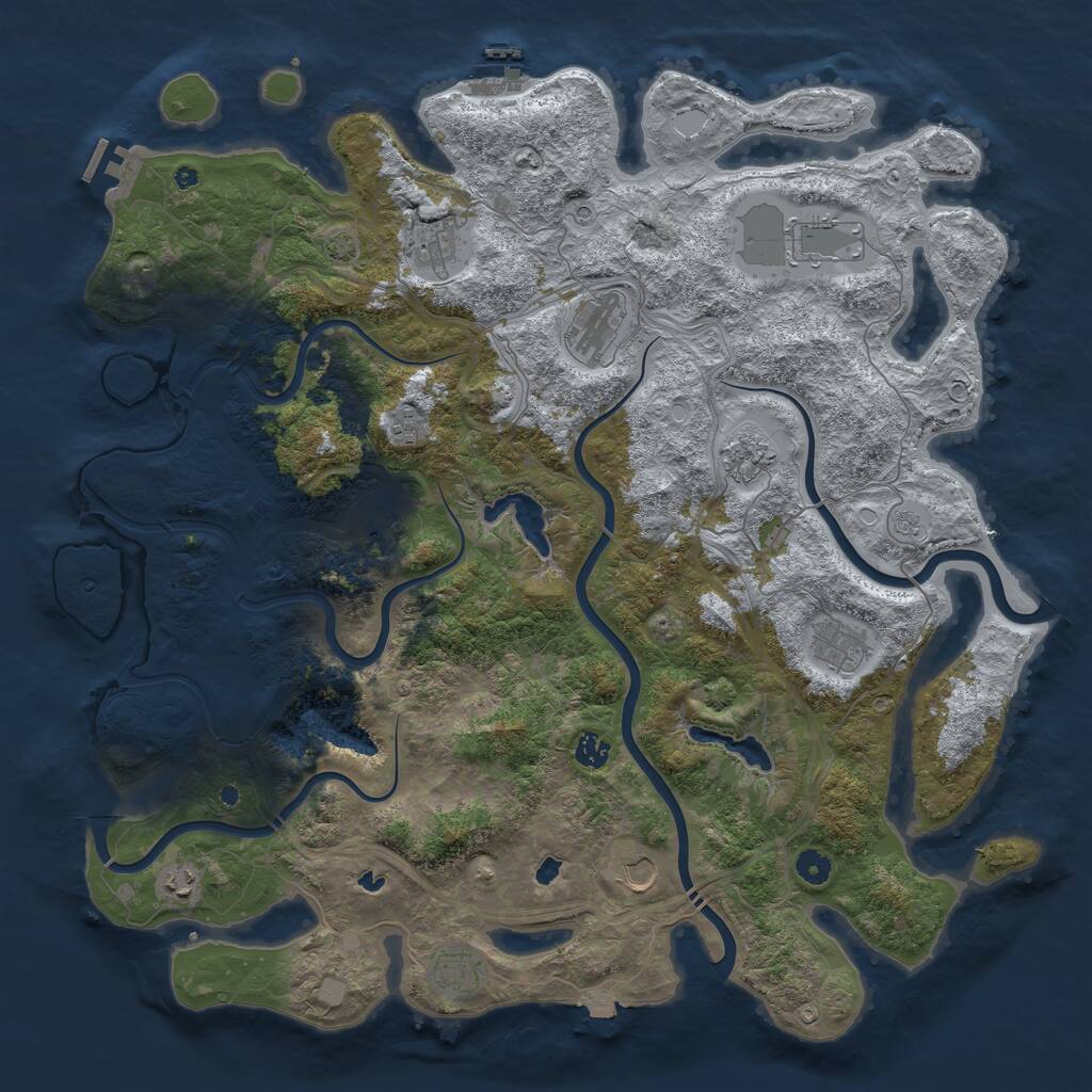 Rust Map: Procedural Map, Size: 4750, Seed: 1716546772, 17 Monuments