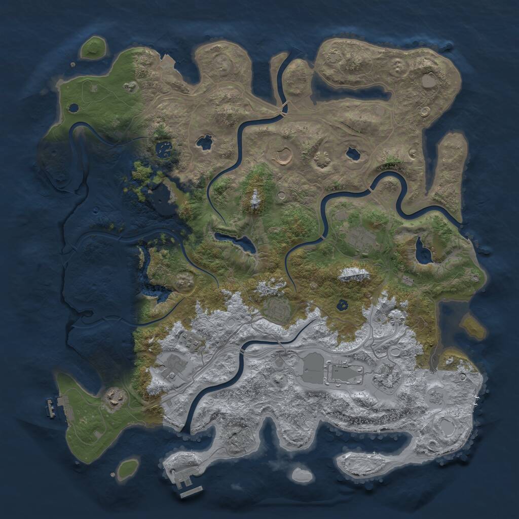 Rust Map: Procedural Map, Size: 4500, Seed: 20250812, 16 Monuments
