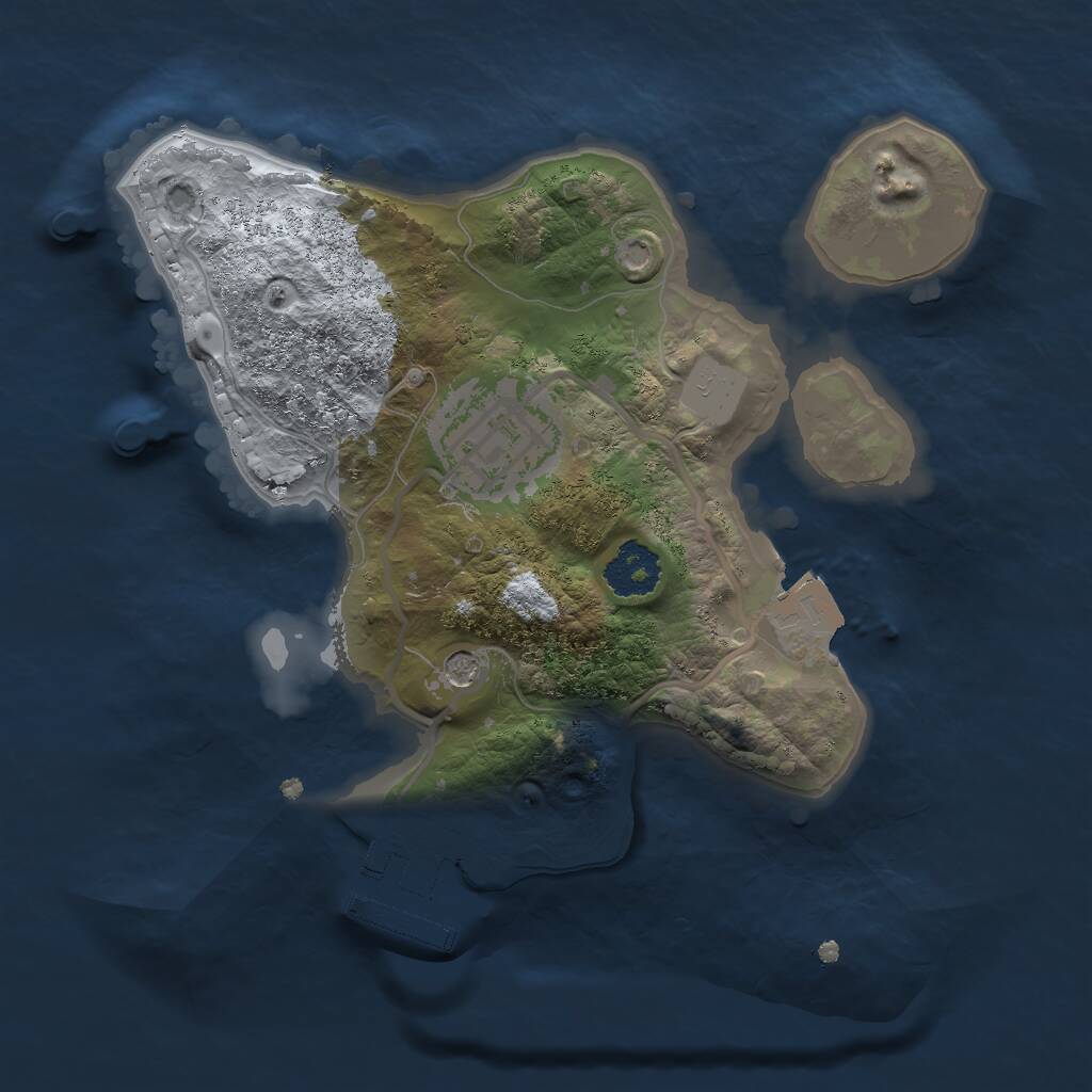 Rust Map: Procedural Map, Size: 2000, Seed: 53849, 4 Monuments
