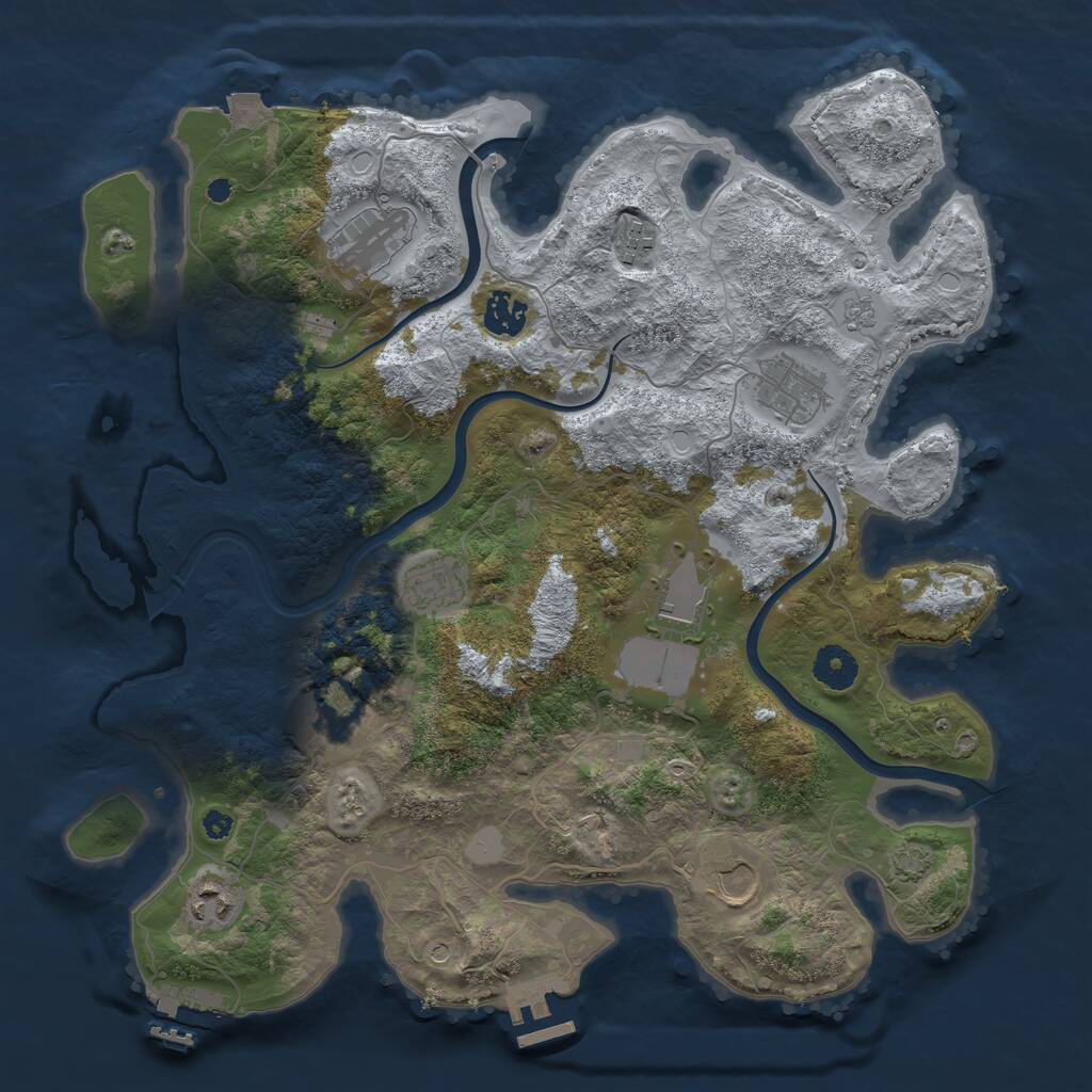 Rust Map: Procedural Map, Size: 3750, Seed: 150217840, 15 Monuments