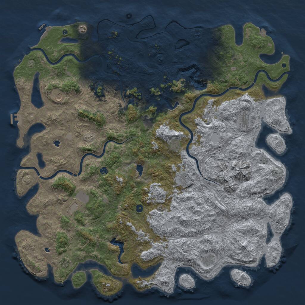 Rust Map: Procedural Map, Size: 6000, Seed: 1598722620, 17 Monuments