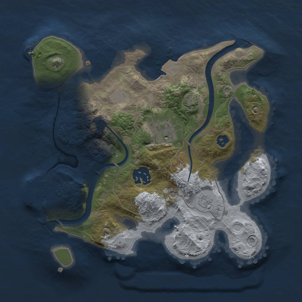 Rust Map: Procedural Map, Size: 2500, Seed: 1872557244, 8 Monuments