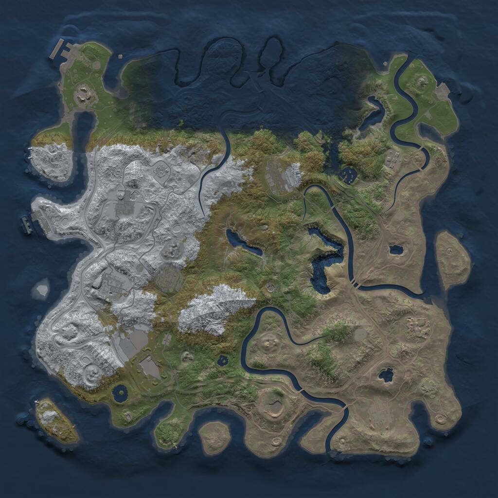 Rust Map: Procedural Map, Size: 4500, Seed: 531818887, 17 Monuments