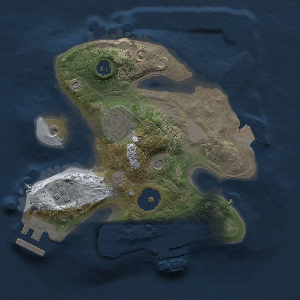 Rust Map: Procedural Map, Size: 2000, Seed: 575671, 6 Monuments