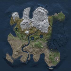 Thumbnail Rust Map: Procedural Map, Size: 3000, Seed: 16429, 11 Monuments