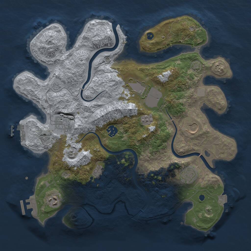 Rust Map: Procedural Map, Size: 3500, Seed: 1629826007, 14 Monuments