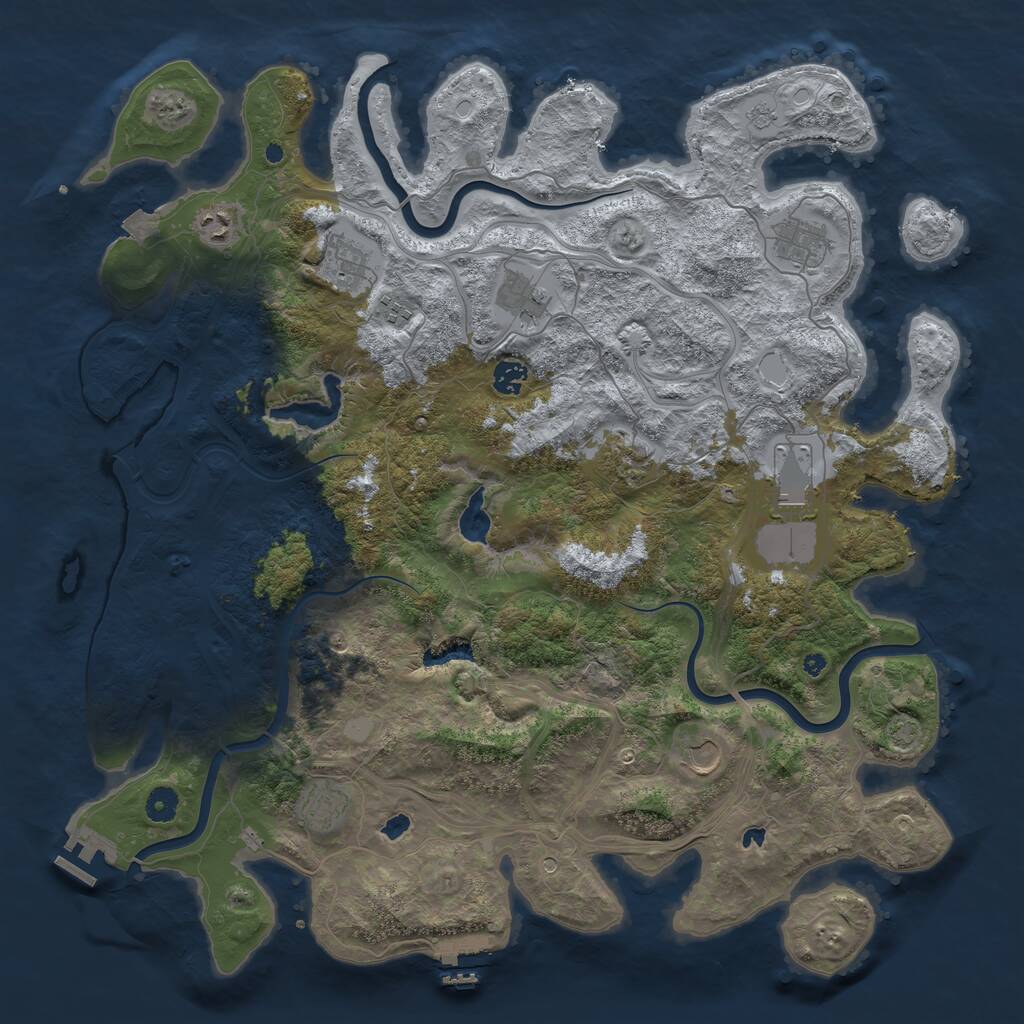 Rust Map: Procedural Map, Size: 4500, Seed: 6483921, 16 Monuments