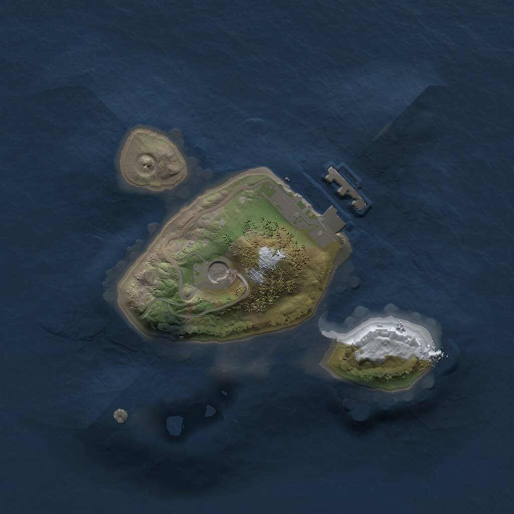 Rust Map: Procedural Map, Size: 1500, Seed: 291842, 3 Monuments