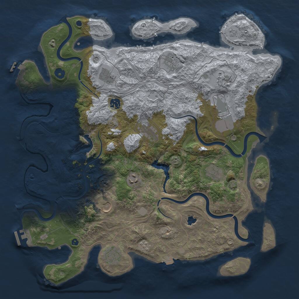 Rust Map: Procedural Map, Size: 4250, Seed: 692979560, 17 Monuments