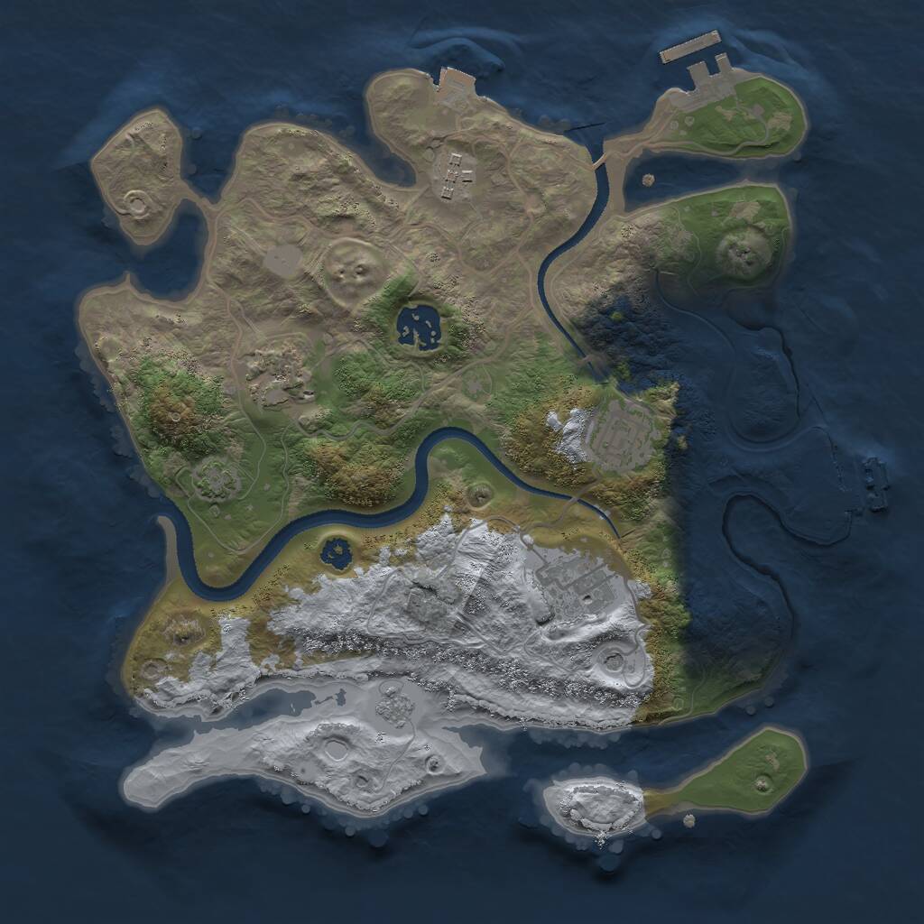 Rust Map: Procedural Map, Size: 3000, Seed: 5963, 11 Monuments