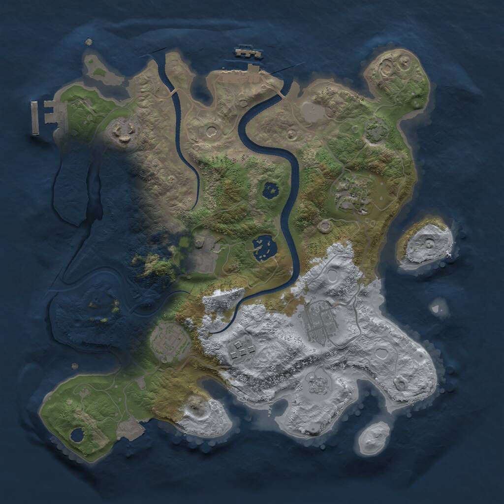 Rust Map: Procedural Map, Size: 3000, Seed: 605108632, 13 Monuments