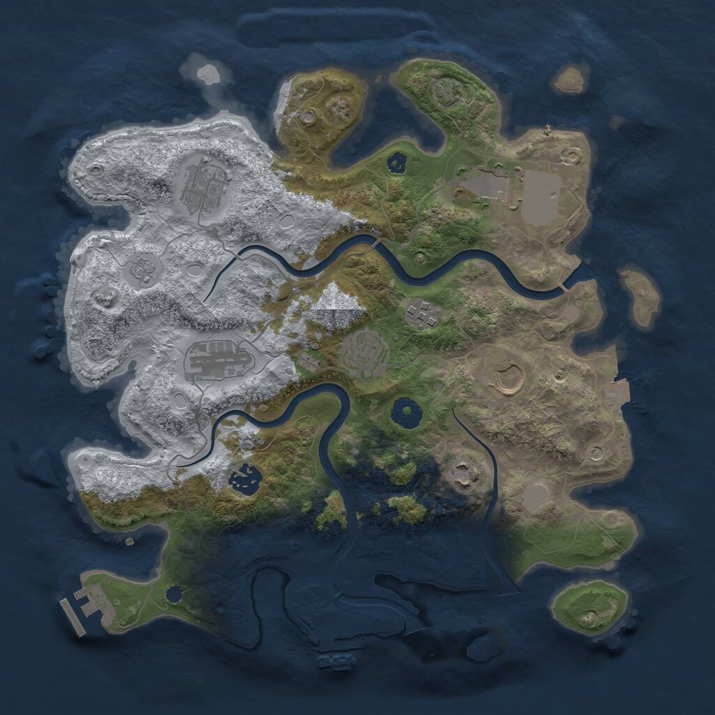 Rust Map: Procedural Map, Size: 3500, Seed: 783658126, 14 Monuments