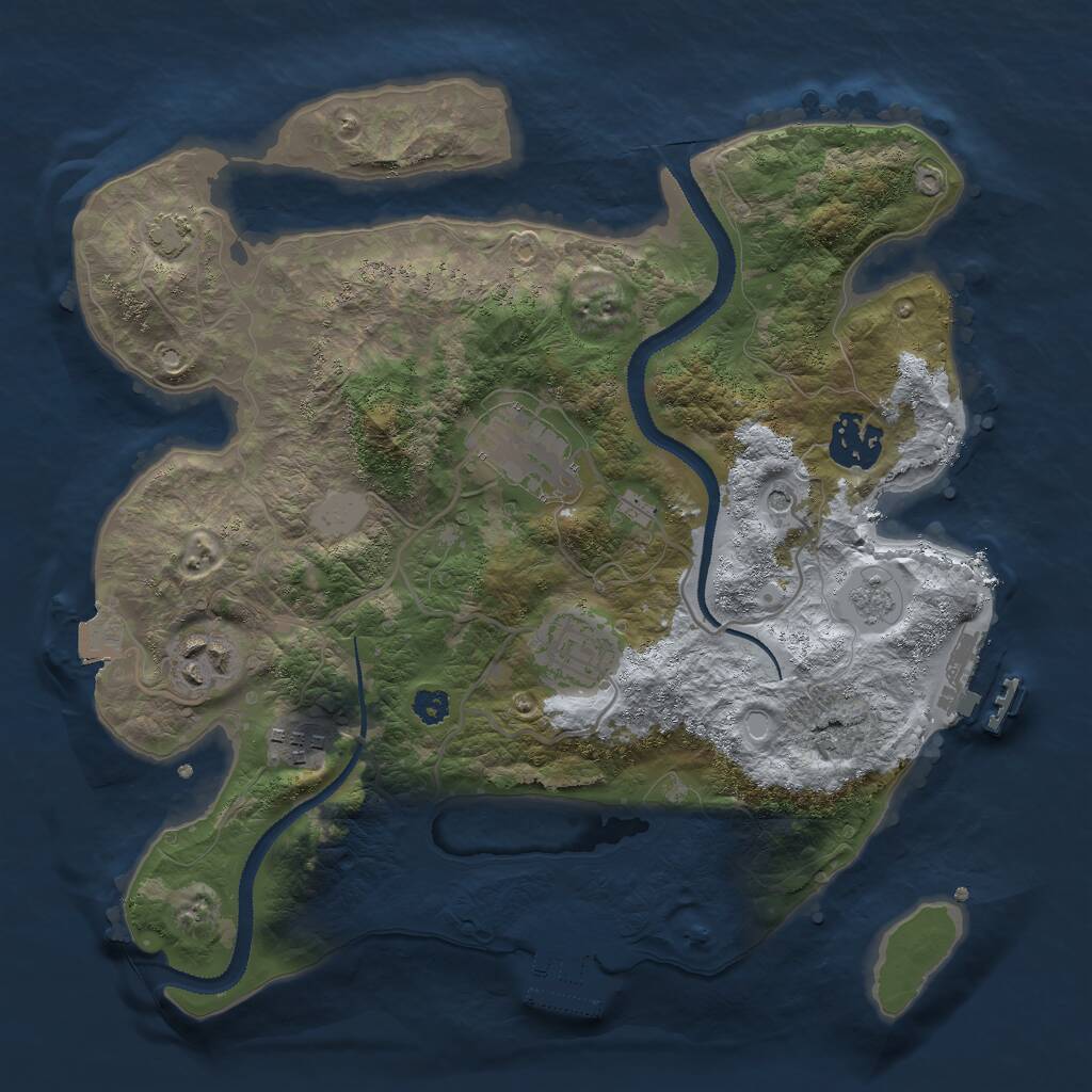 Rust Map: Procedural Map, Size: 3000, Seed: 1014983755, 11 Monuments