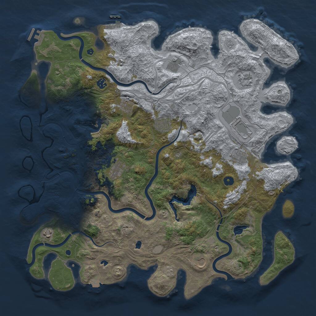 Rust Map: Procedural Map, Size: 4800, Seed: 1219506584, 17 Monuments