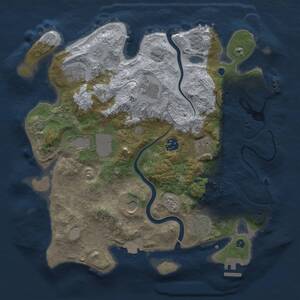 Thumbnail Rust Map: Procedural Map, Size: 3500, Seed: 244537, 14 Monuments
