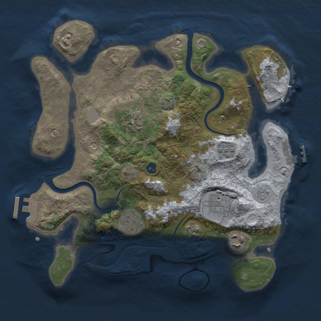 Rust Map: Procedural Map, Size: 3000, Seed: 23897, 11 Monuments