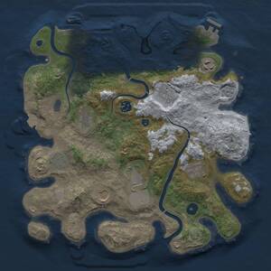 Thumbnail Rust Map: Procedural Map, Size: 3500, Seed: 1628765674, 15 Monuments